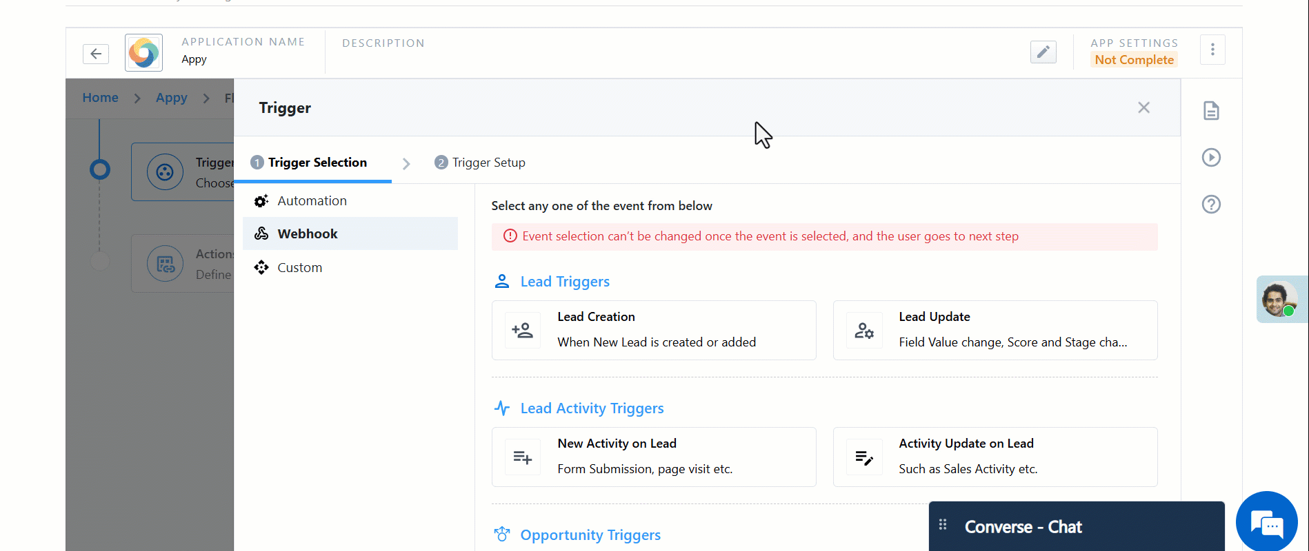 set up custom https trigger